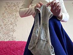 sexy 18 year old student caresses her tight wet pussy and big tits