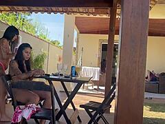 Young Latina Influencers Swap Partners For Amateur Anal And Blowjob Action In The Pool Doggystyle