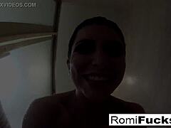 Romi washes off all that sticky cum from her hardcore scene!