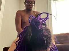 Broke Purple Dreadhead Takes Hard Dick In Rough Pounding