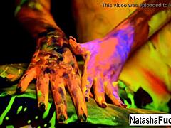 can busty natasha nice really turn up the heat with her solo masturbation in that black light video?