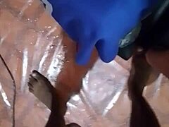 After squirting she keeps fingering her wet pussy