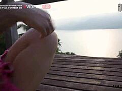 African Pervert Shows Off Tits On Beach And Leads To Hot Rock Fucking Session