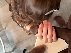 Oh man, my cute white coworker is obsessed with sucking my big black dick deep 😈