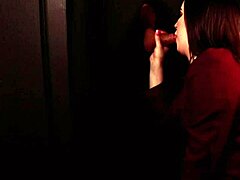 Student Sucks Huge Cock At Gloryhole Swallowing Every Drop Of Cum In Lingerie And Stockings