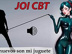 dominant joi cbt roleplay pushes extreme ball kicking in spanish femdom style