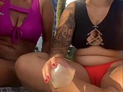 hey, we're alone on the beach flashing and getting wild without the husband knowing 😏