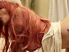 Straight-Jacket Babe With Pink Hair In POV Blowjob And Creampie