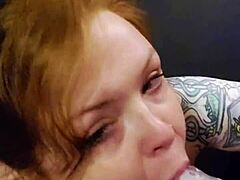 Sophia Celeste delivers extra sloppy blowjob with spit and toys