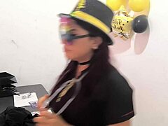 Why does this new executive moan so loudly testing her boyfriend's anal plug at work? She's like a total whore.