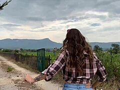 i love that summer 69 vibe with sexy brunette sluts deepthroating outdoors and licking balls in bareback action