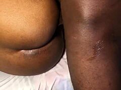 She SQUIRTS from monster COCK in wet ebony teen pussy all day long