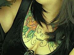 These lipstick marks lead to such a sloppy deepthroat on this chubby milf's toy.