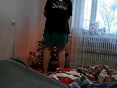 On Christmas Eve, while my stepsister decorated the tree, I snuck in some risky homemade POV masturbation, building to an amateur orgasm.