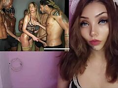 Why does this famous model let multiple black cocks fill her with cum in wild gangbang?