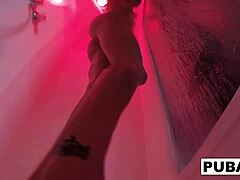 Hot kendra cole steps into the shower, lathering up her skinny brunette body for a sexy solo masturbation session.