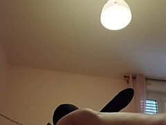 In casual play, this French milf goddess spanks and binds her slave in bondage while flashing natural tits for humiliation.