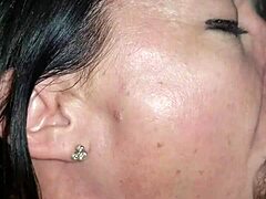 Whore Wife Gags on Huge Cock While Taking Deepthroat Choking from Big Dildo