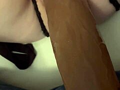 Damn, look at my wife handling that monster BBC, choking and gagging on it deep in her tight pussy