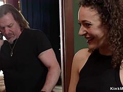 I love watching these babes tied up in bondage, sucking that one dick roughly