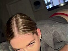 omg 😏 this community college girl baby bree gets teased with a monster cock then rough fucked in doggystyle for a facial cumshot