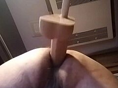 Solo Dildo Action In Doggy Position With Huge Toy