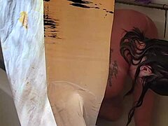 Peeping Tom Neighbour Caught Me Showering With Huge Tits And Slut Wife Toys