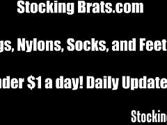 hey, check this lesbian threeway in pantyhose with footjobs and sucking! 😏👣