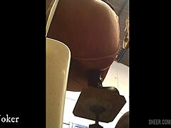 Skinny brunette boldly rides machine dildo up and down in homemade anal session, worshiping her narrow ass until intense orgasm hits