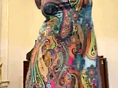 Anna Maria tries on her new sundress as a mature Latina