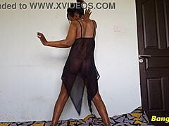 Sexy Ass Ebony Thot Teasing With Huge Curves And Clothes Ripped In Wild Striptease Action