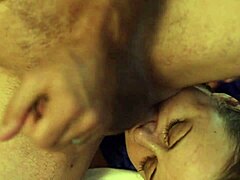 French Amateur in Blue Lycra Tight Dress and White Satin Panties Gets Blowjob to Ass to Mouth with Pussy Fucking and Anal Plug in Pov