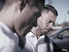 Nerdy college babe Kristen Scott gets double penetration in threesome with Xander Corvus and Seth Gamble