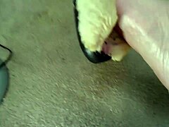 so this collection shows june's tiny 18+ panties selection with fat curvy hairy pussy and feet in slippers