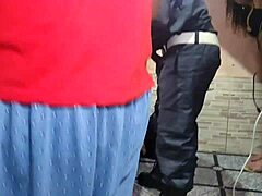 Monster Big Black Cock Blowjob from Brazilian Babe in Police Costume with Friends Watching