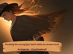 he grabs the young guy and pounds him relentlessly, drawing out every loud moan of pleasure