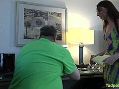 Oh gosh Tiana Blow is givin coach Tadpole a shot at that missionary position with her big tits bouncin and wet pussy gettin licked deep.