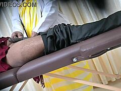 Doctor, slide your hand over my cock like that - lucky patient getting this intense handjob in hospital.