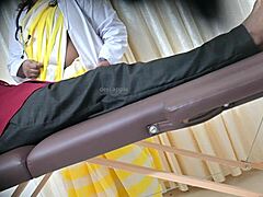 Doctor, slide your hand over my cock like that - lucky patient getting this intense handjob in hospital.