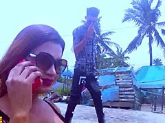 Huge cock penetrates tight pussy and ass of chubby Indian teen in doggystyle fantasy