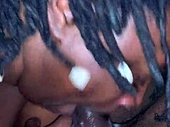 Fat Ebony Slut Sucks Huge Cock