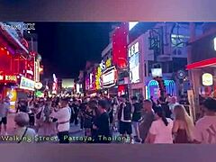Walking down Walking Street in Pattaya on Halloween 2024 with neon lights shining and sexy costumes all around
