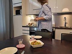 I fuck my curvy blonde stepmom alone at home with her big ass