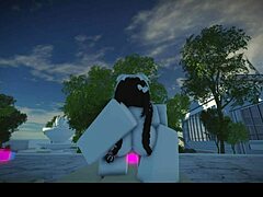 Passionate feelings surge while fucking Italian girl in Roblox part 2