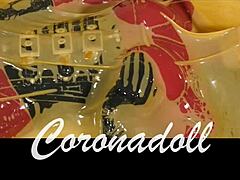 do you crave this gas mask rubber latex bondage play with asian real doll in catsuit corset handcuffs