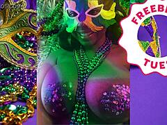 I flash my big natural tits as ebony pornstar jessica grabbit at mardi gras