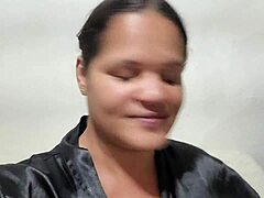 Latina paty butt shows her big ass and hairy beaver in amateur fetish scene with gaping big pussy