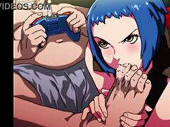 in this game, a remote controls the maid beauty with bigboobs in part 01