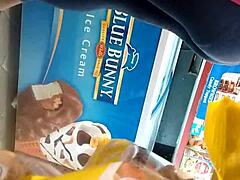 Vid 20160325 194025918 captures retro scene with hidden candid leggings view