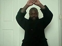 Stretching Arms In Workout Mimicking Masturbation Motions For Exercise Routine